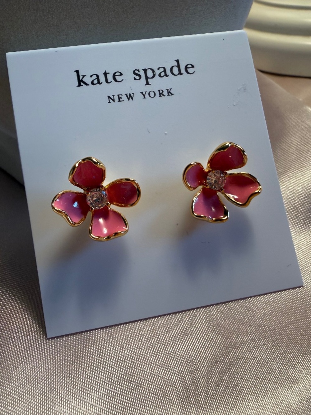 Kate Spade pink flower earrings